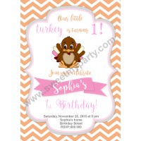 Turkey Birthday Invitation,(002)